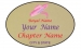 Gold Oval name Badge Artwork 26 Pink